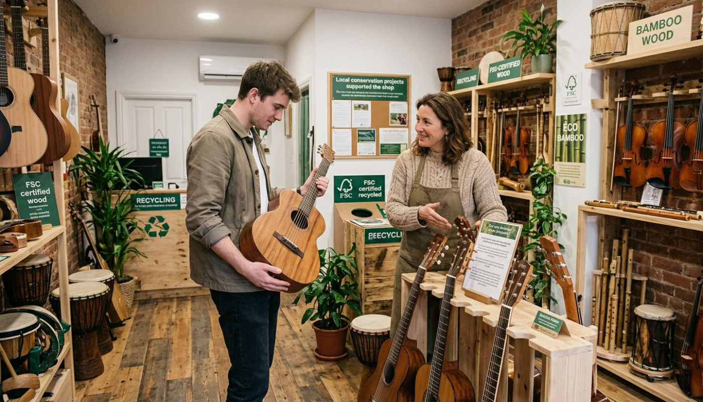 Comment la vente d'instruments influence-t-elle l'engagement écologique des boutiques ?